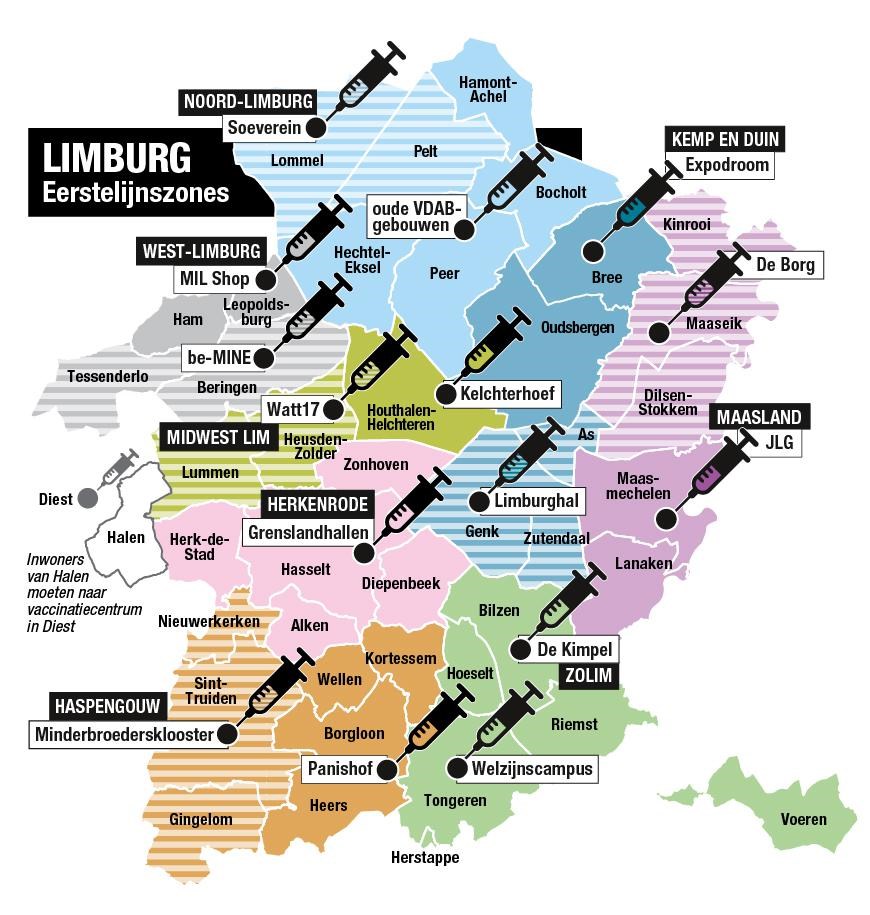 15 Limburgse Vaccinatiecentra Starten Vanaf 1 Februari Met Het Belang Van Limburg Mobile